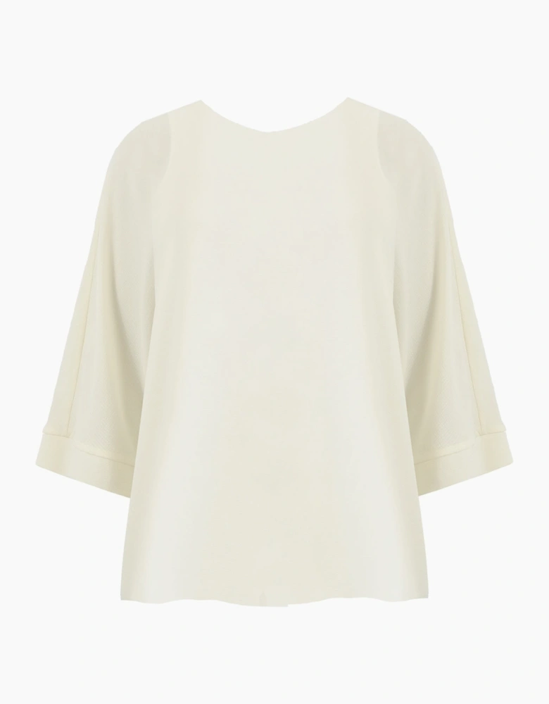 Ivory Textured Overlay Top