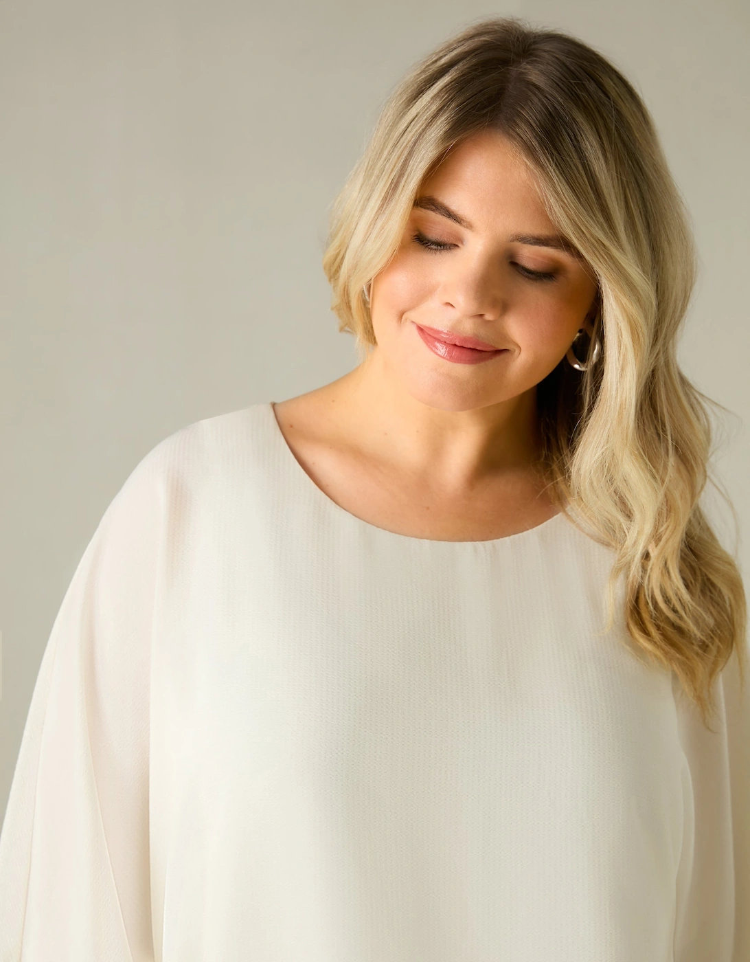 Ivory Textured Overlay Top