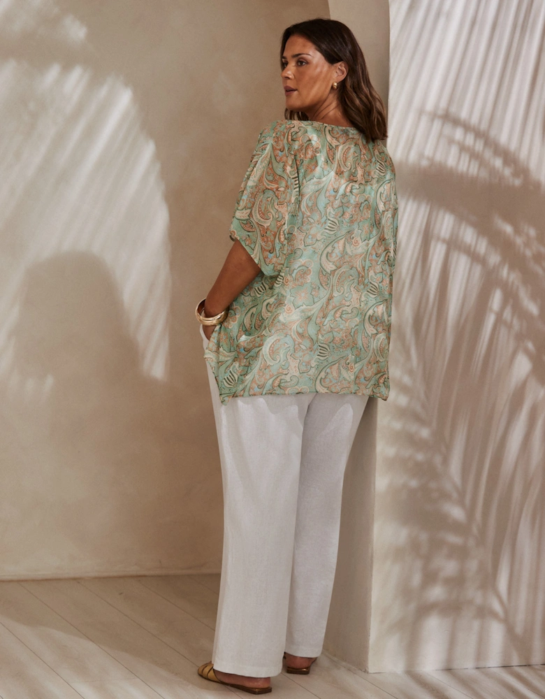 Multi Paisley Print Kimono