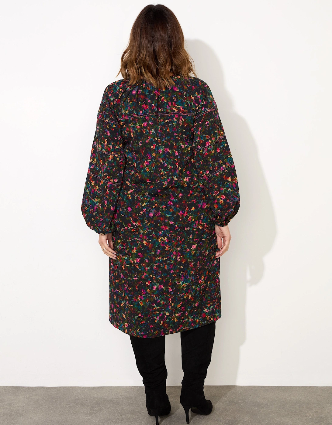 Multi Colour Ditsy Midi Dress