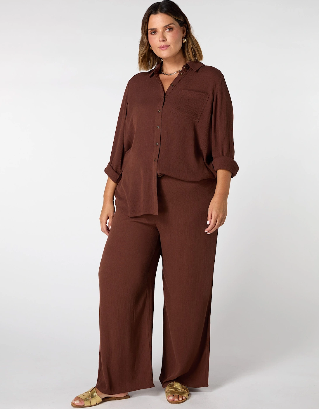 Chocolate Crinkle Drawstring  Trouser