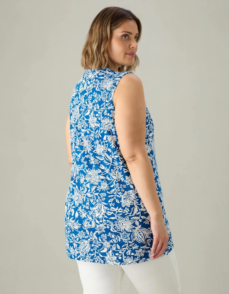 Blue Paisley V-Neck Tunic