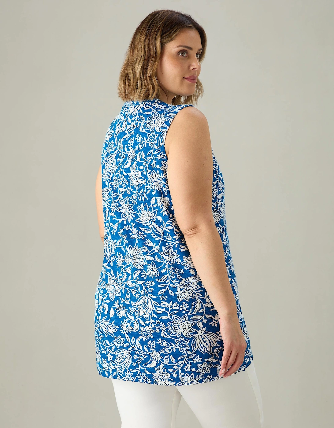 Blue Paisley V-Neck Tunic