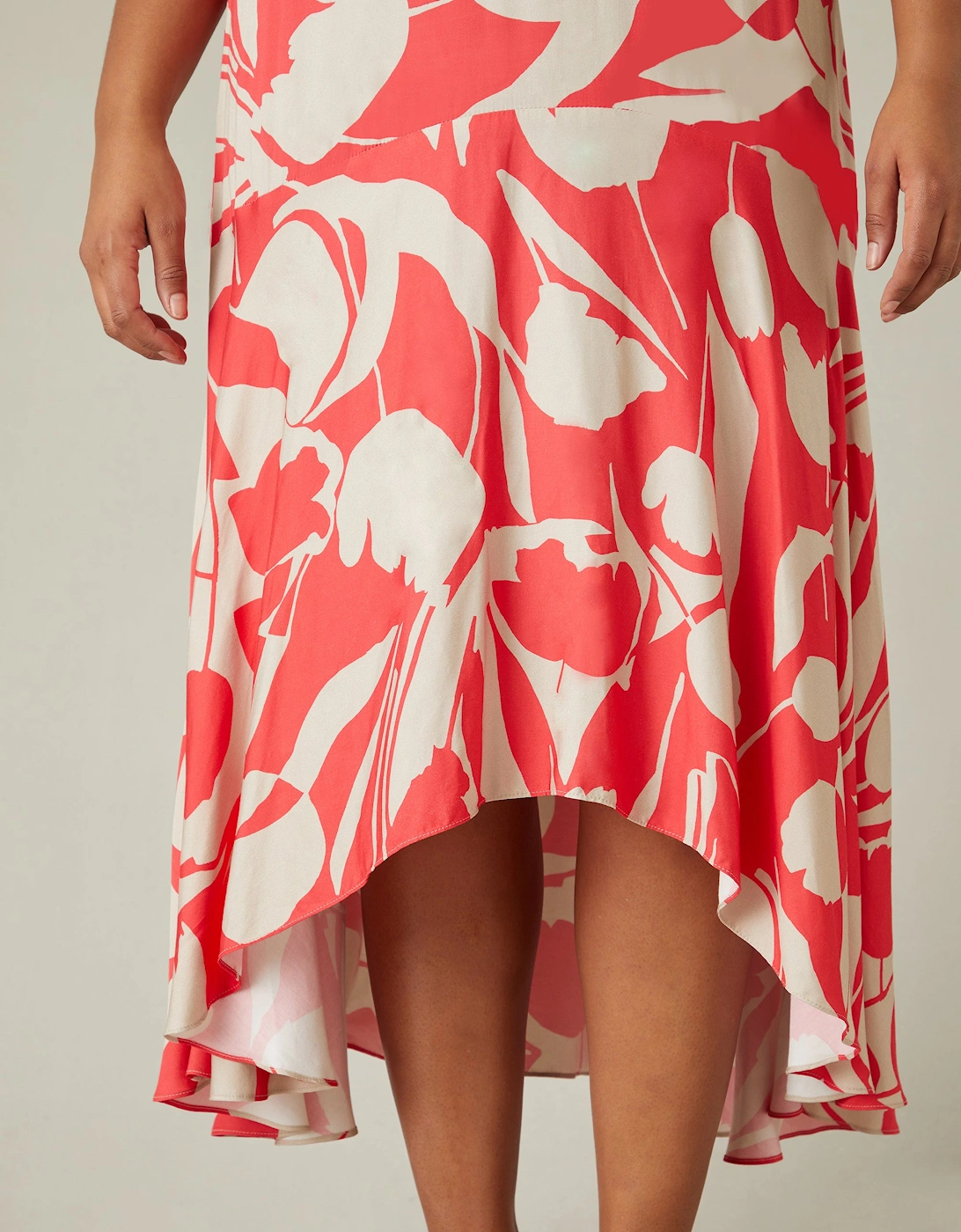 Red Abstract Print Sleeveless Maxi Dress