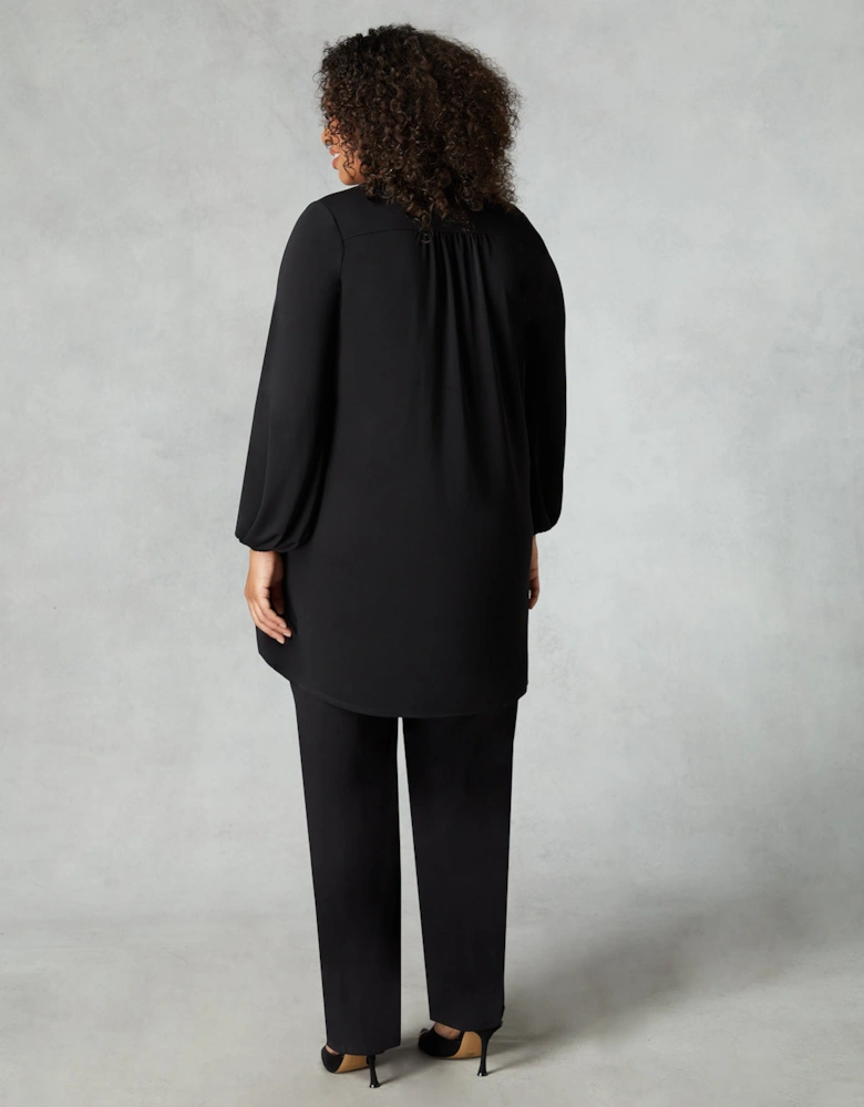 Black Jersey Trim Insert Tunic