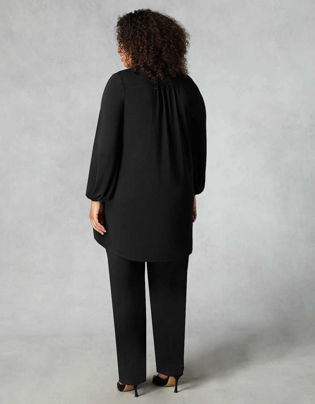 Black Jersey Trim Insert Tunic