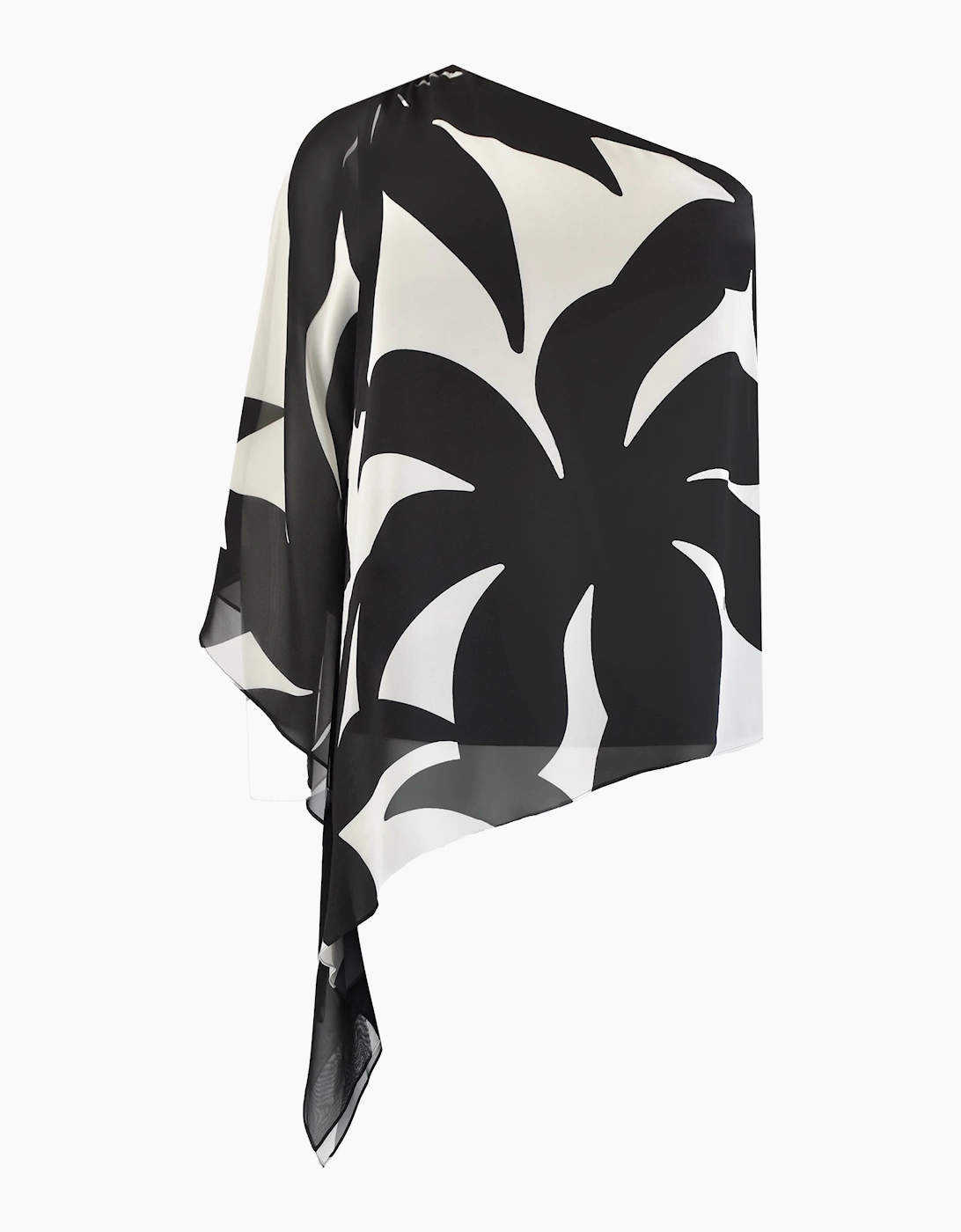 Mono Geo Print One Shoulder Overlay Top