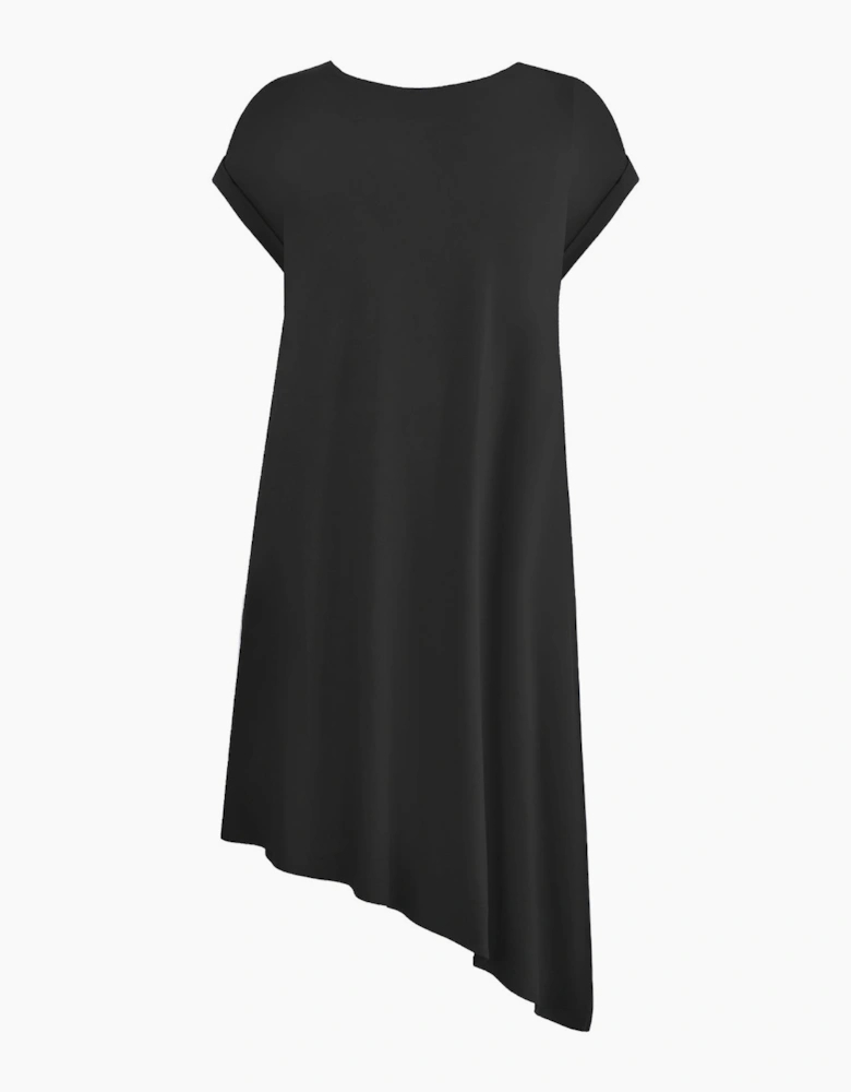 Black Jersey Asymmetric Dress