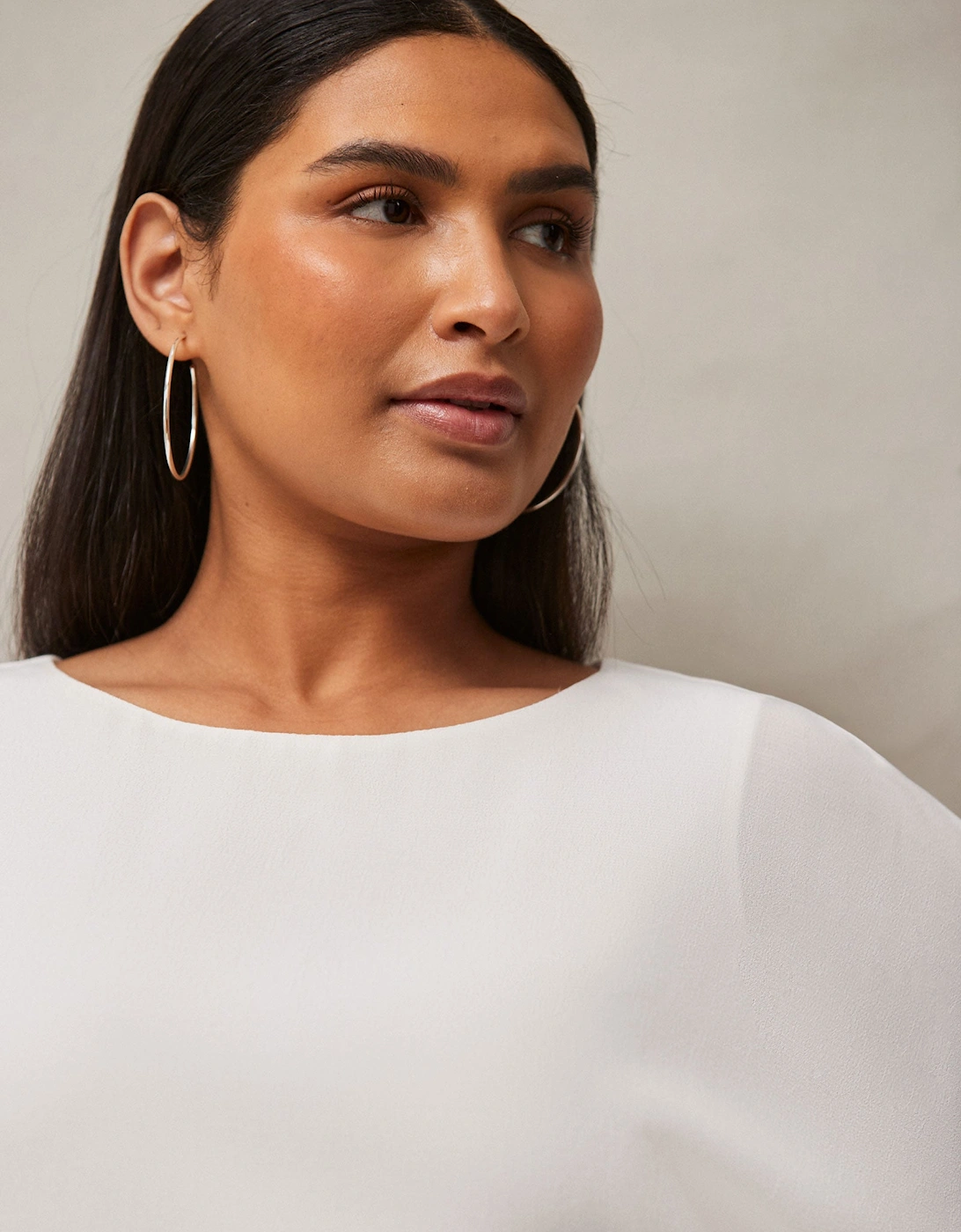 Ivory Woven Overlay Top