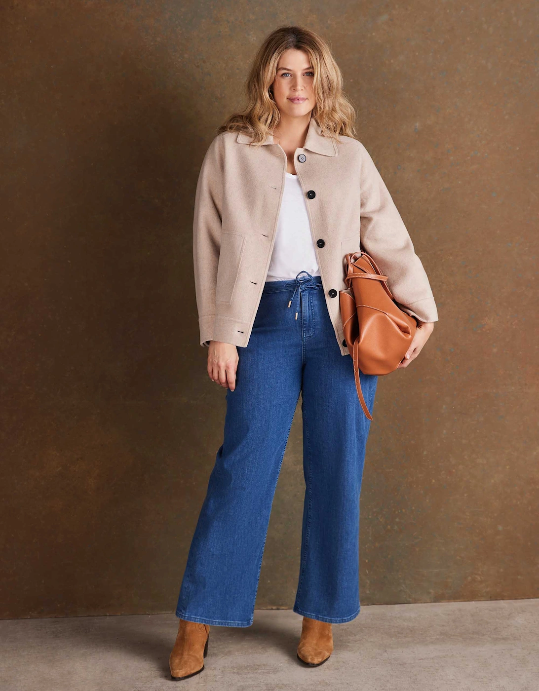 Oatmeal Short Double Faced Jacket