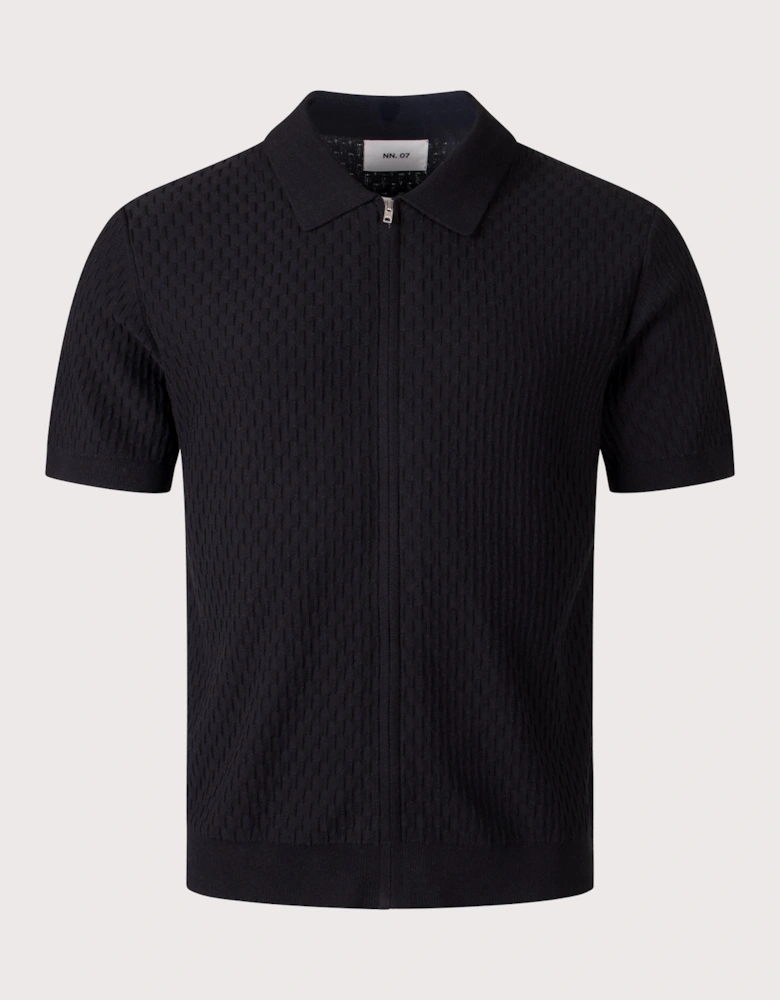 Gustav Full Zip Knit Polo Shirt