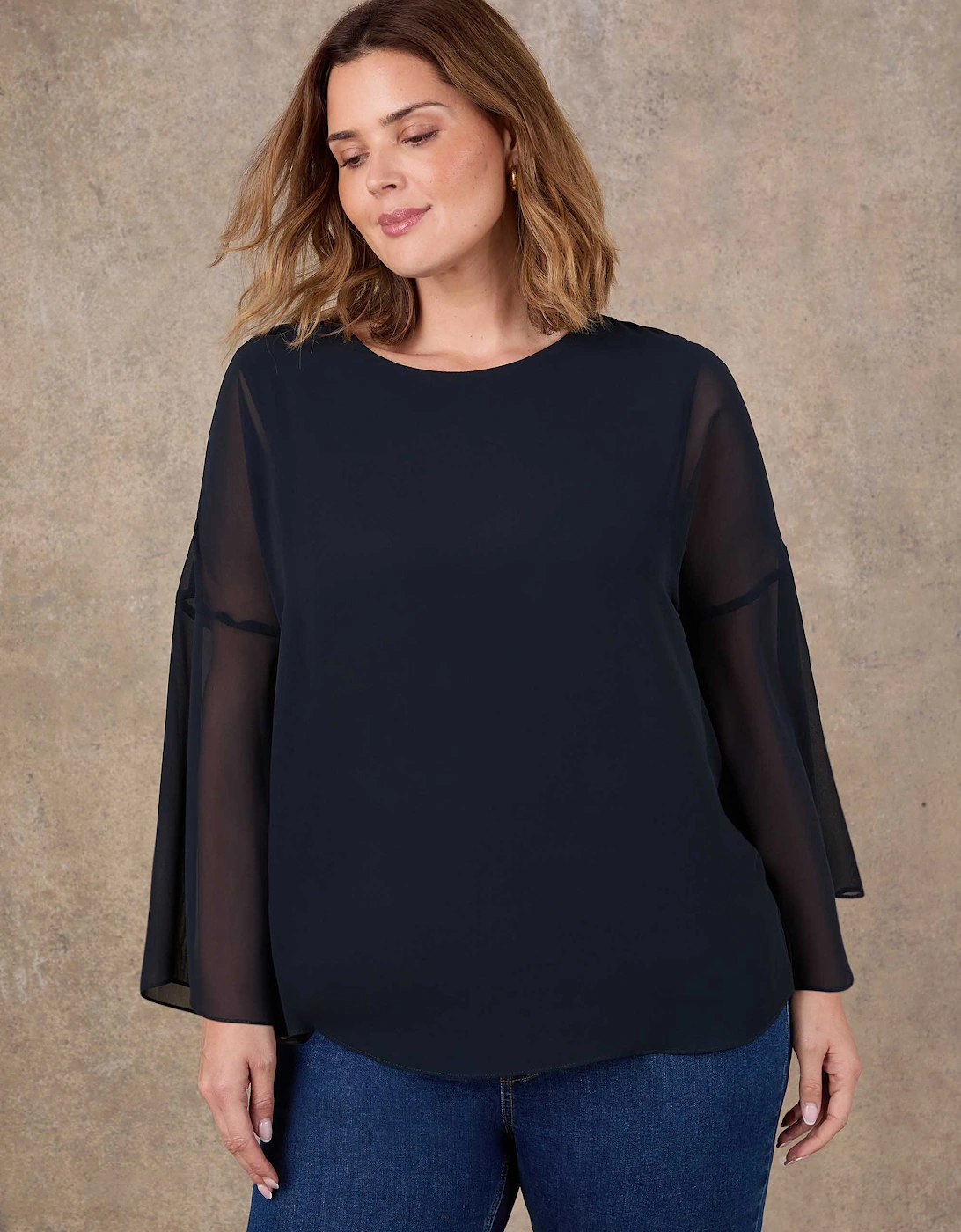 Black Angel Sleeve Overlay Top