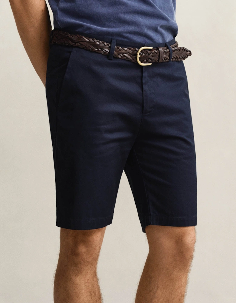 Mens Slim Fit Sports Chino Shorts - 433 Evening Blue
