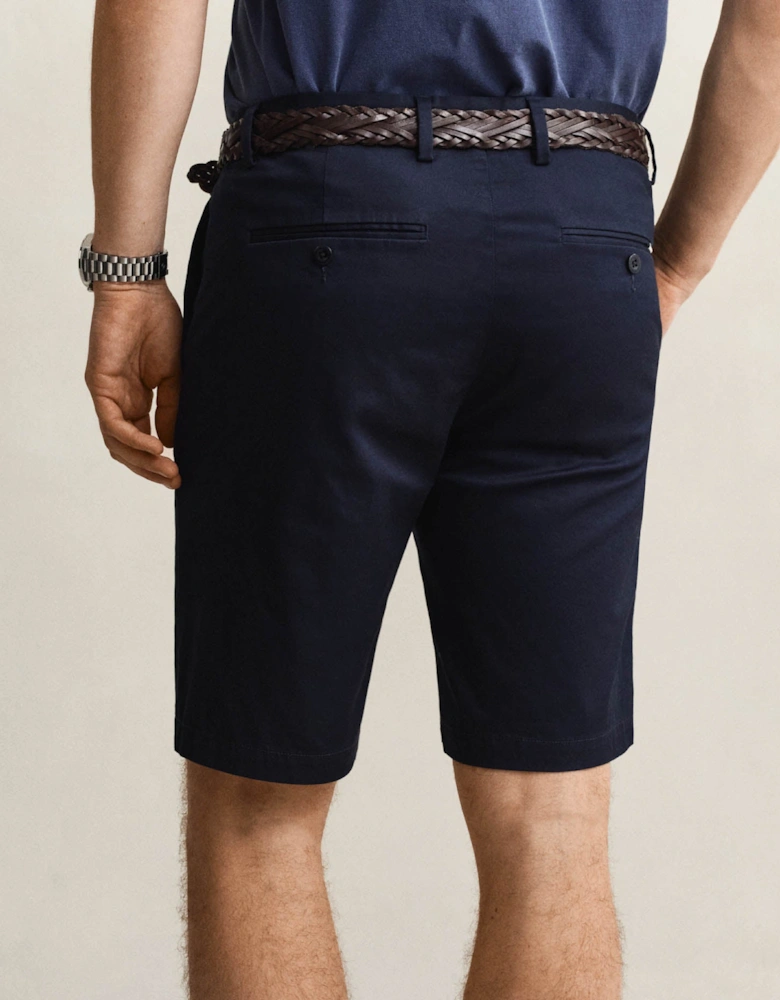 Mens Slim Fit Sports Chino Shorts - 433 Evening Blue