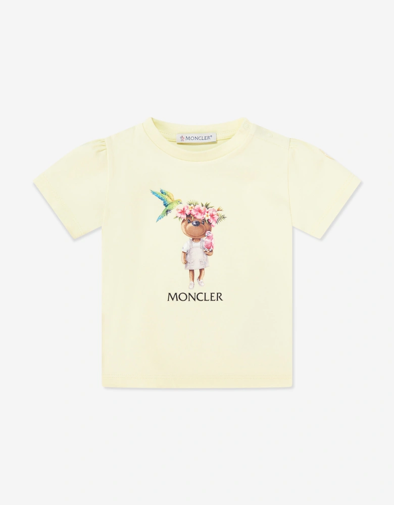 Enfant Baby Girls Graphic Print T-Shirt in Yellow