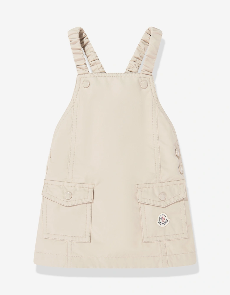 Enfant Baby Girls Logo Pinafore Dress in Beige