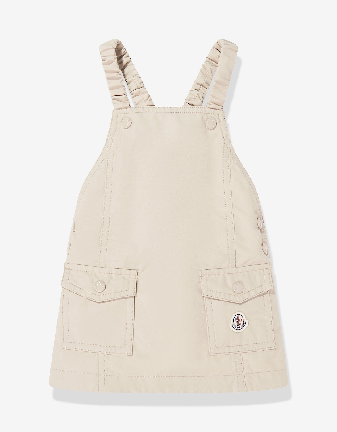 Enfant Baby Girls Logo Pinafore Dress in Beige, 5 of 4