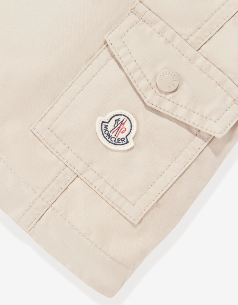 Enfant Baby Girls Logo Pinafore Dress in Beige