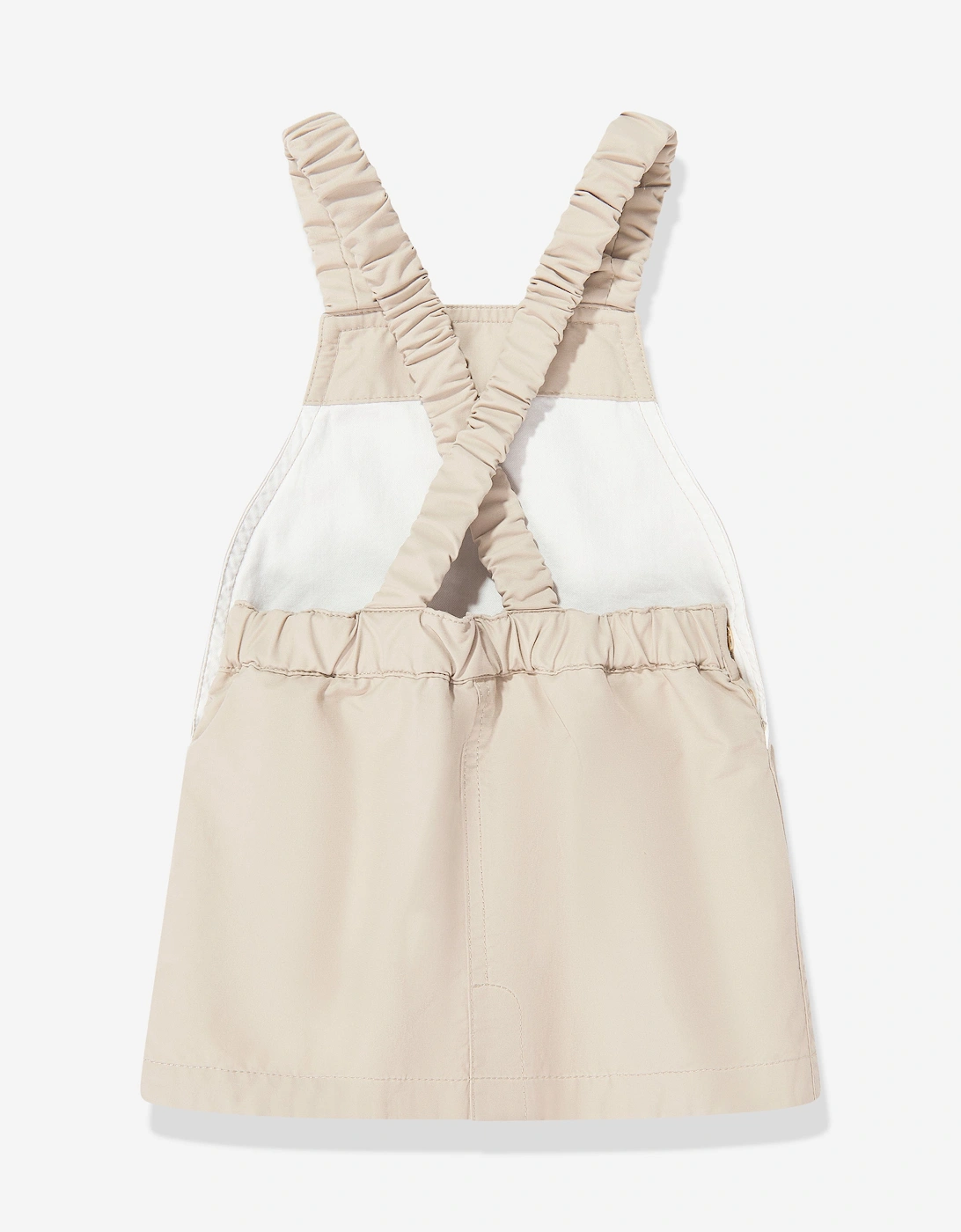 Enfant Baby Girls Logo Pinafore Dress in Beige