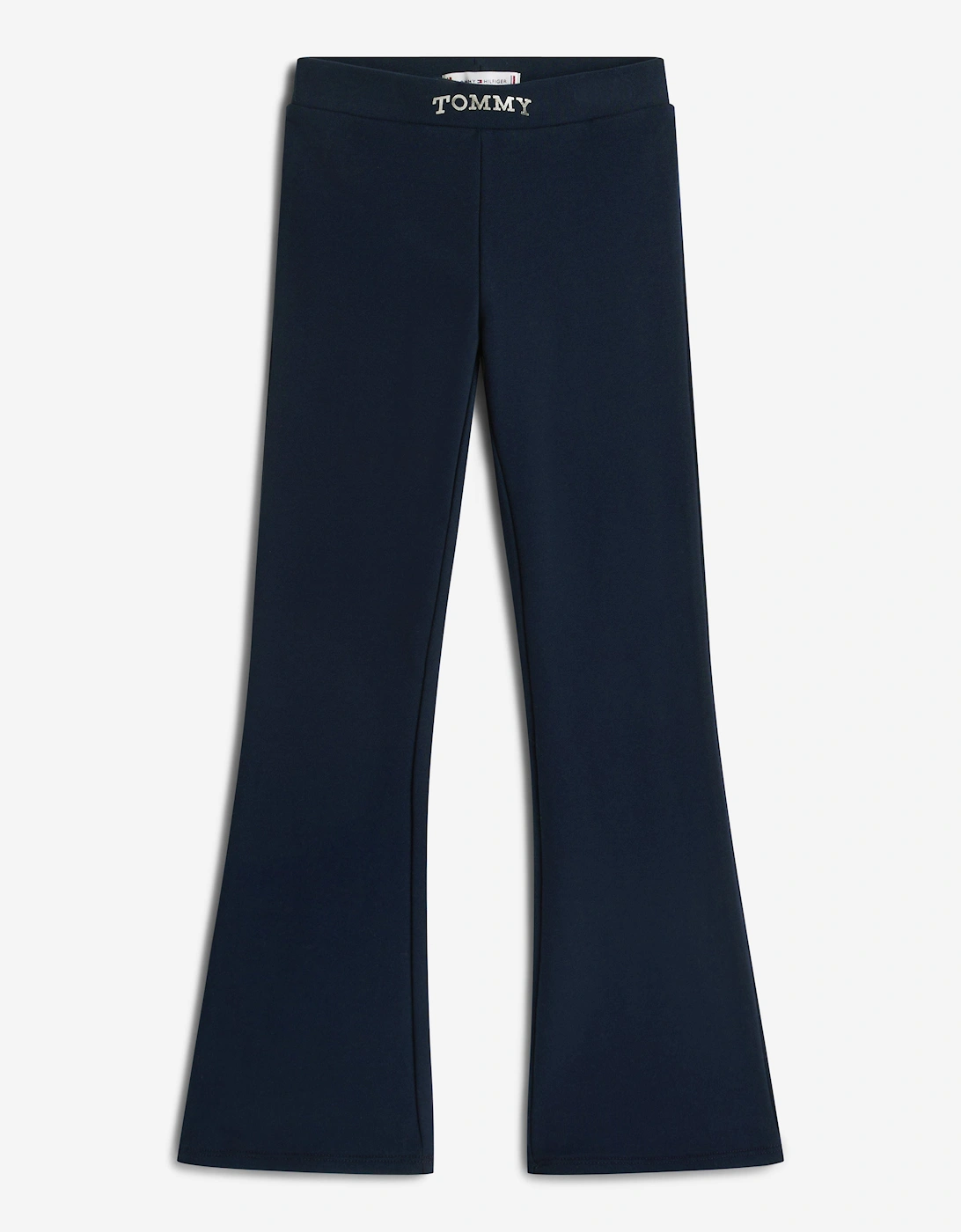 Girls Tommy Foil Flare Leggings in Navy, 6 of 5