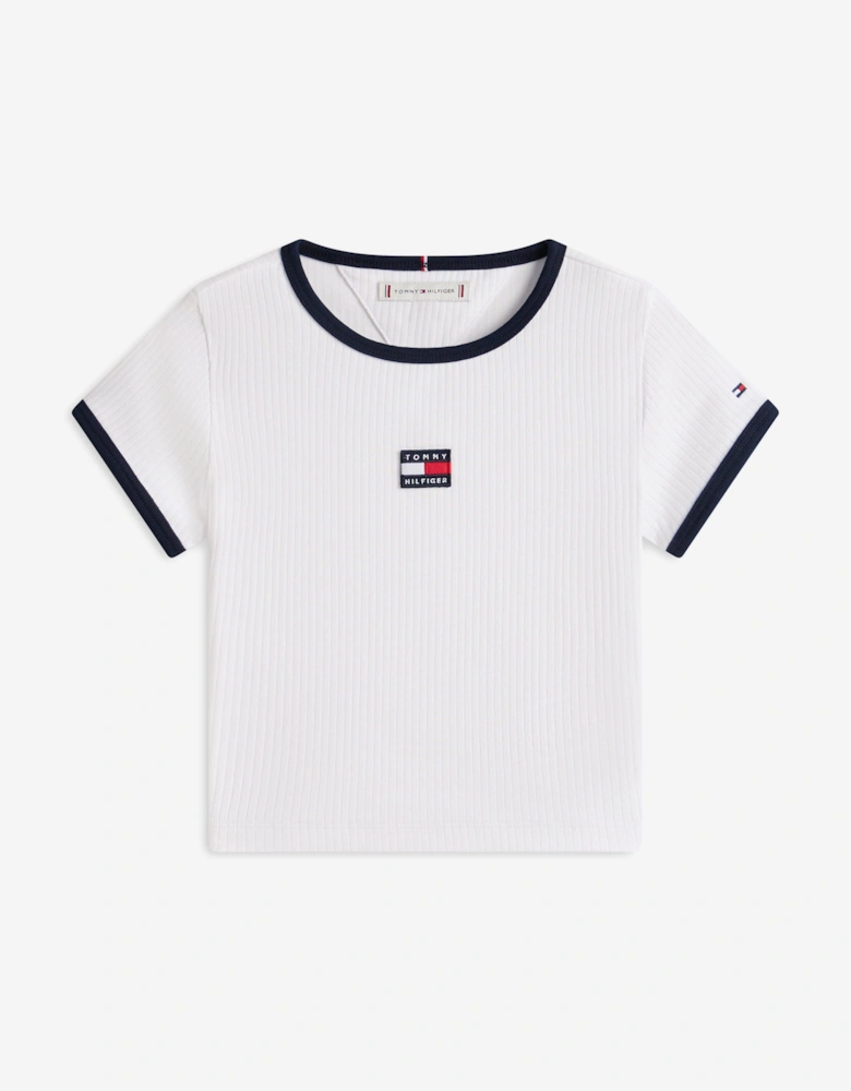 Girls Heritage Flag Top in White