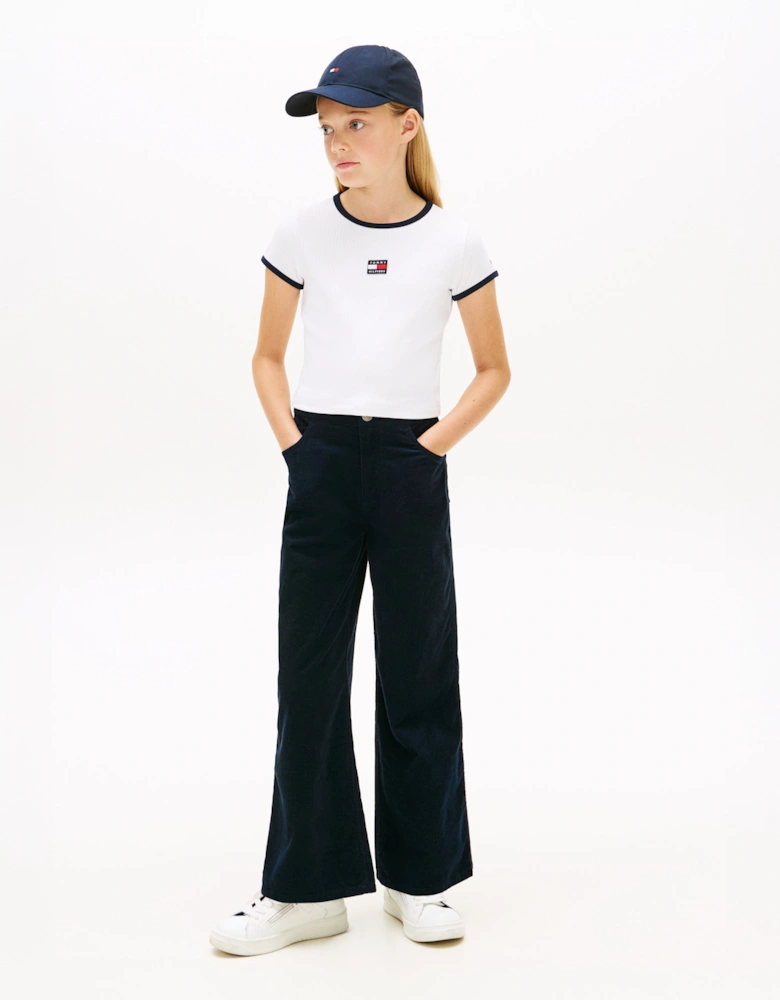 Girls Heritage Flag Top in White