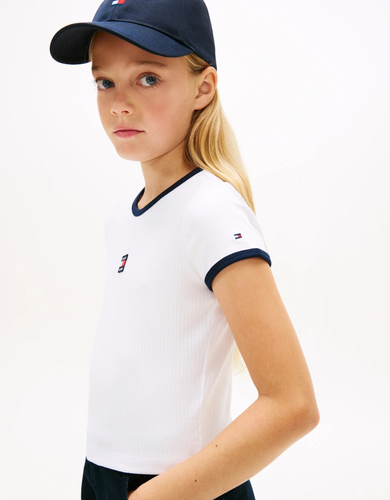 Girls Heritage Flag Top in White