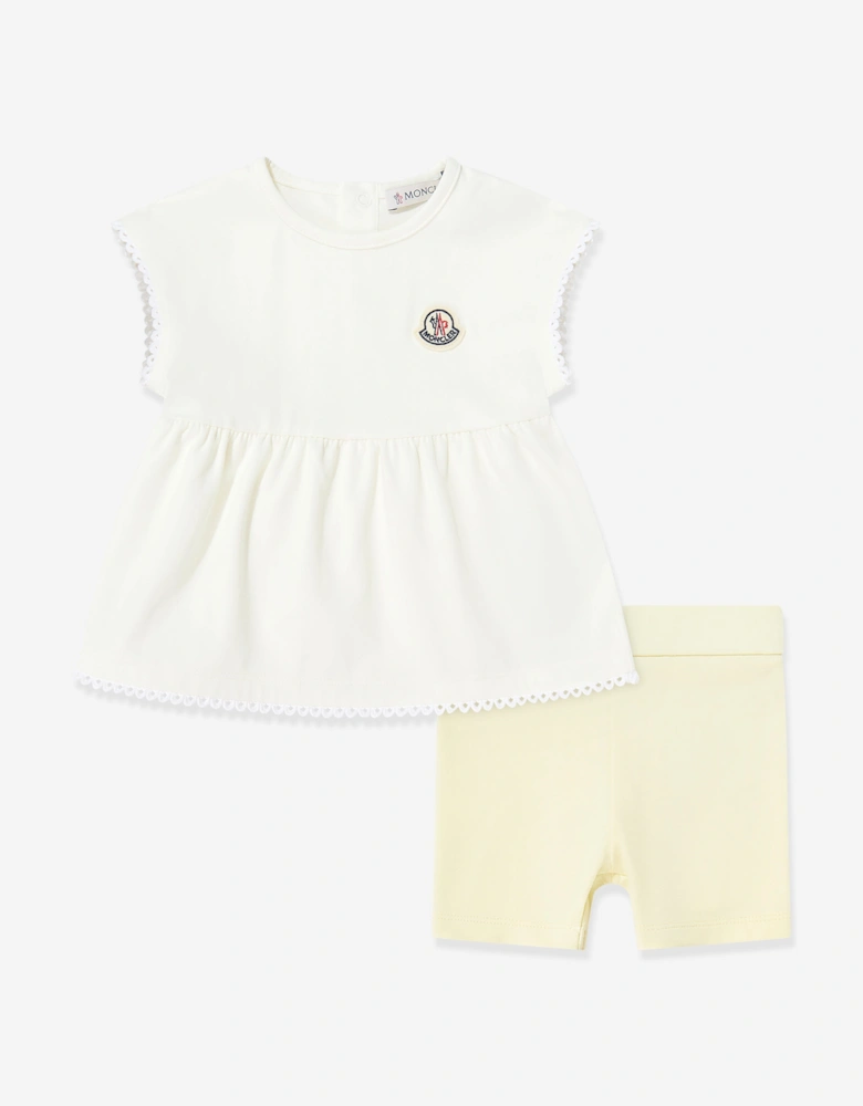 Enfant Baby Girls Logo Short Set in Yellow