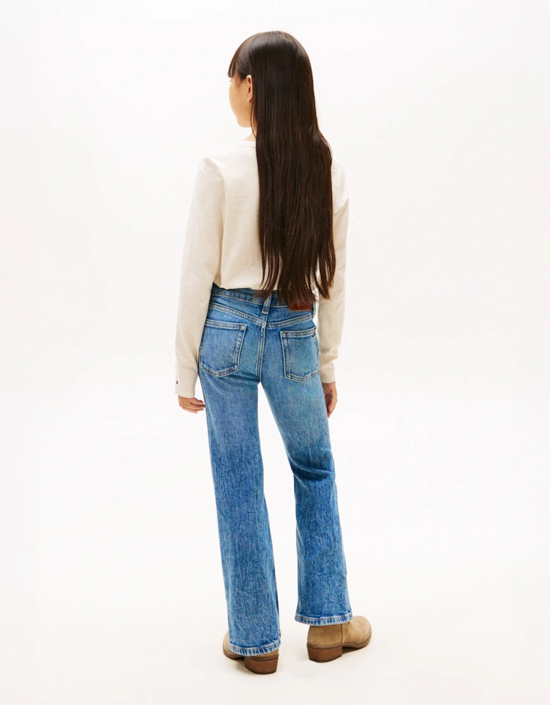 Girls Flare Vintage Jeans in Blue