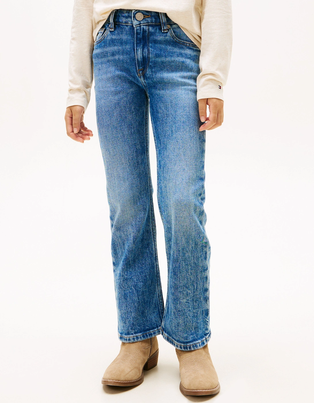 Girls Flare Vintage Jeans in Blue