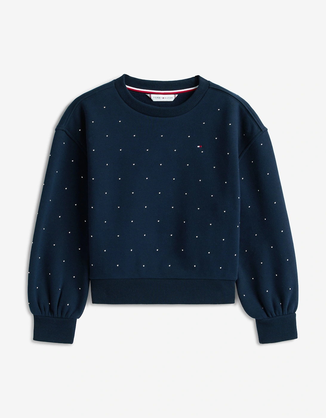 Girls Festive Stud Sweatshirt in Navy, 6 of 5