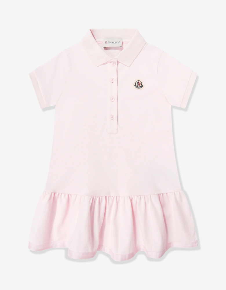Enfant Girls Logo Polo Dress in Pink