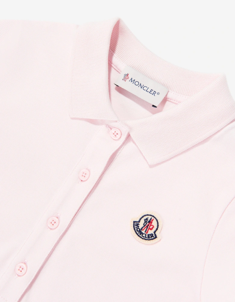 Enfant Girls Logo Polo Dress in Pink