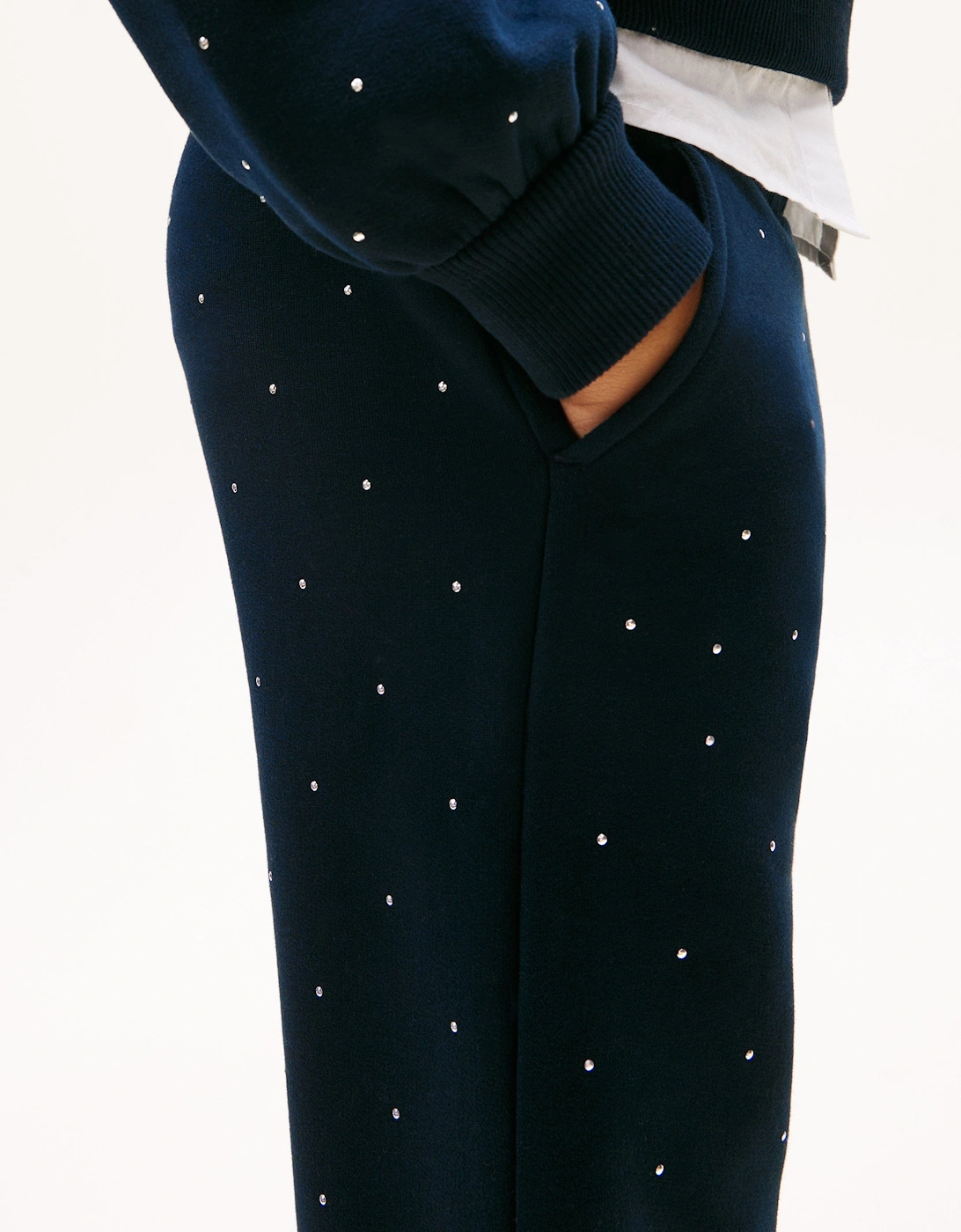 Girls Festive Stud Sweatpants in Navy