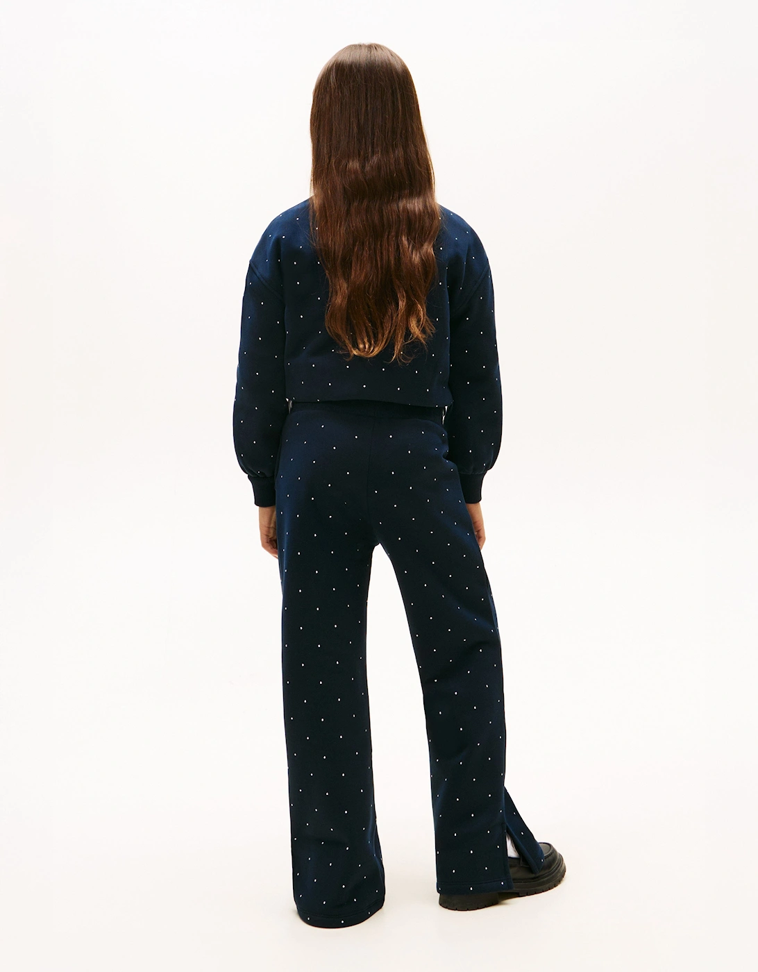 Girls Festive Stud Sweatpants in Navy