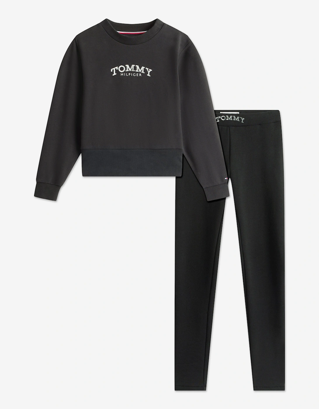 Tommy Hilfiger Girls Black Legging Set In  5 Years Size 5 Yrs Kids