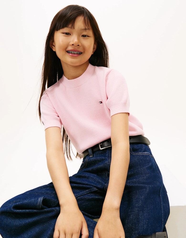 Girls Chenille Sweater in Pink