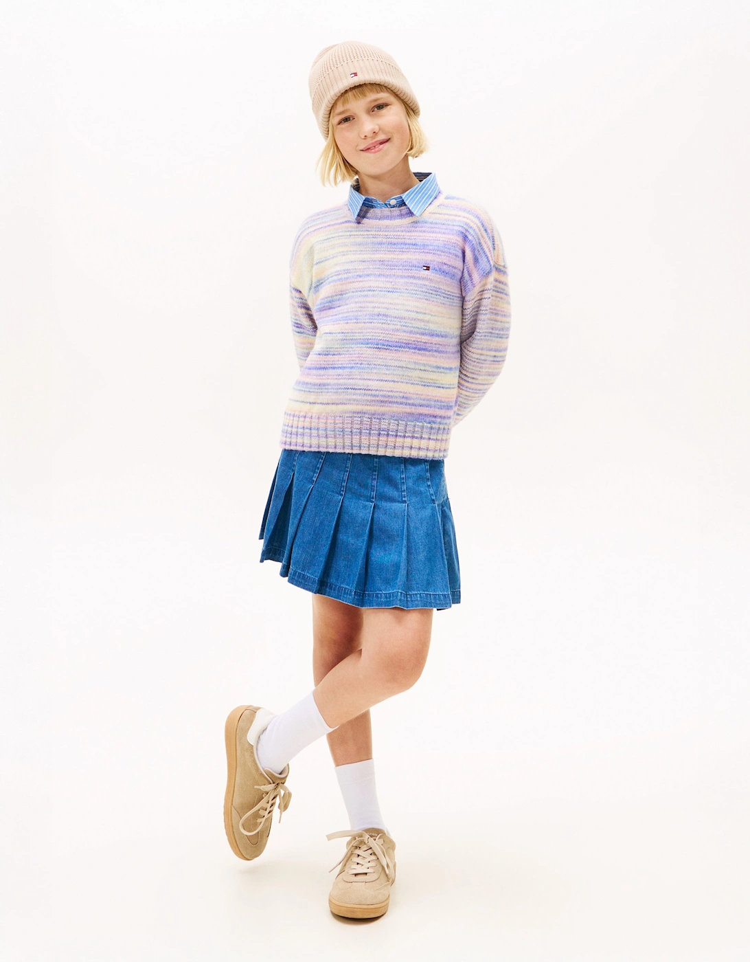 Girls Melange Jumper in Multicolour