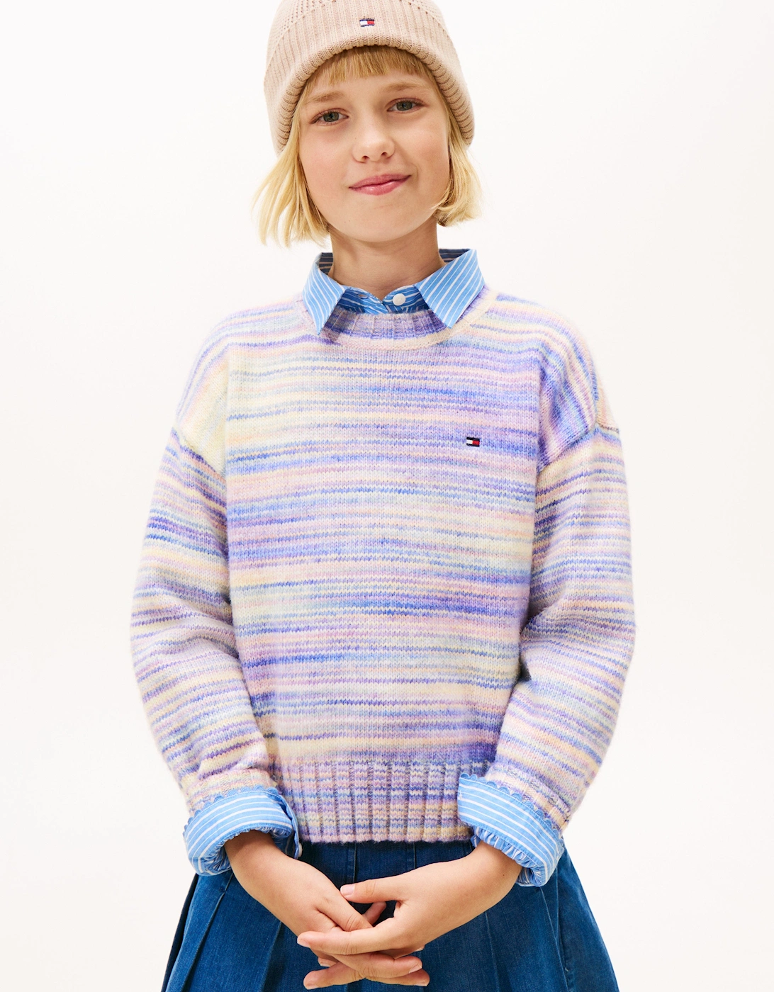 Girls Melange Jumper in Multicolour