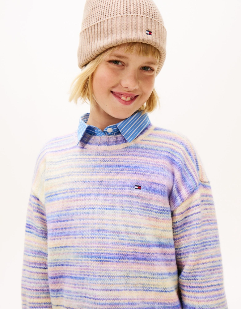 Girls Melange Jumper in Multicolour