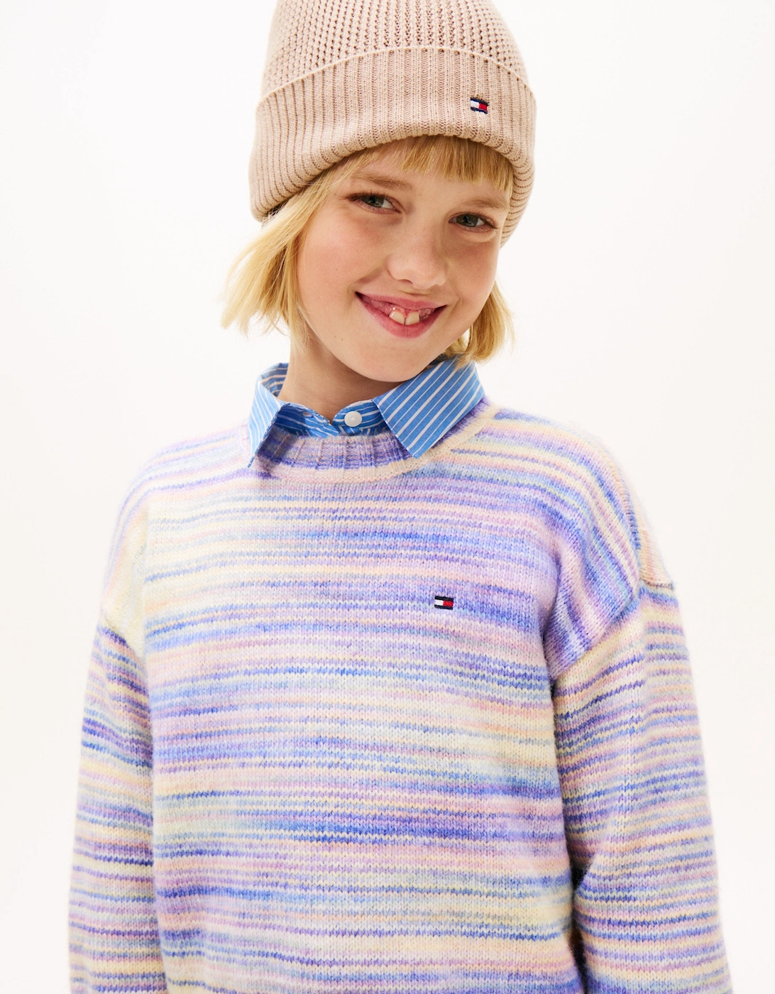 Girls Melange Jumper in Multicolour