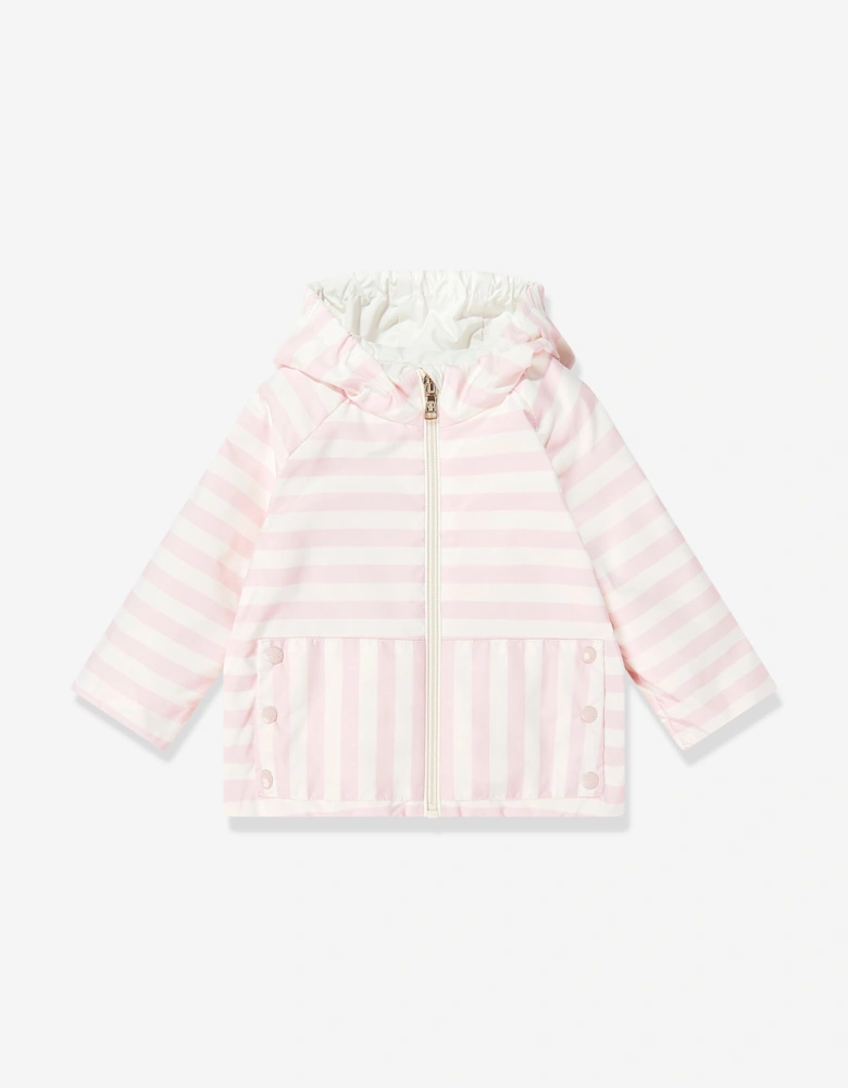 Enfant Baby Girls Striped Melde Jacket in Pink