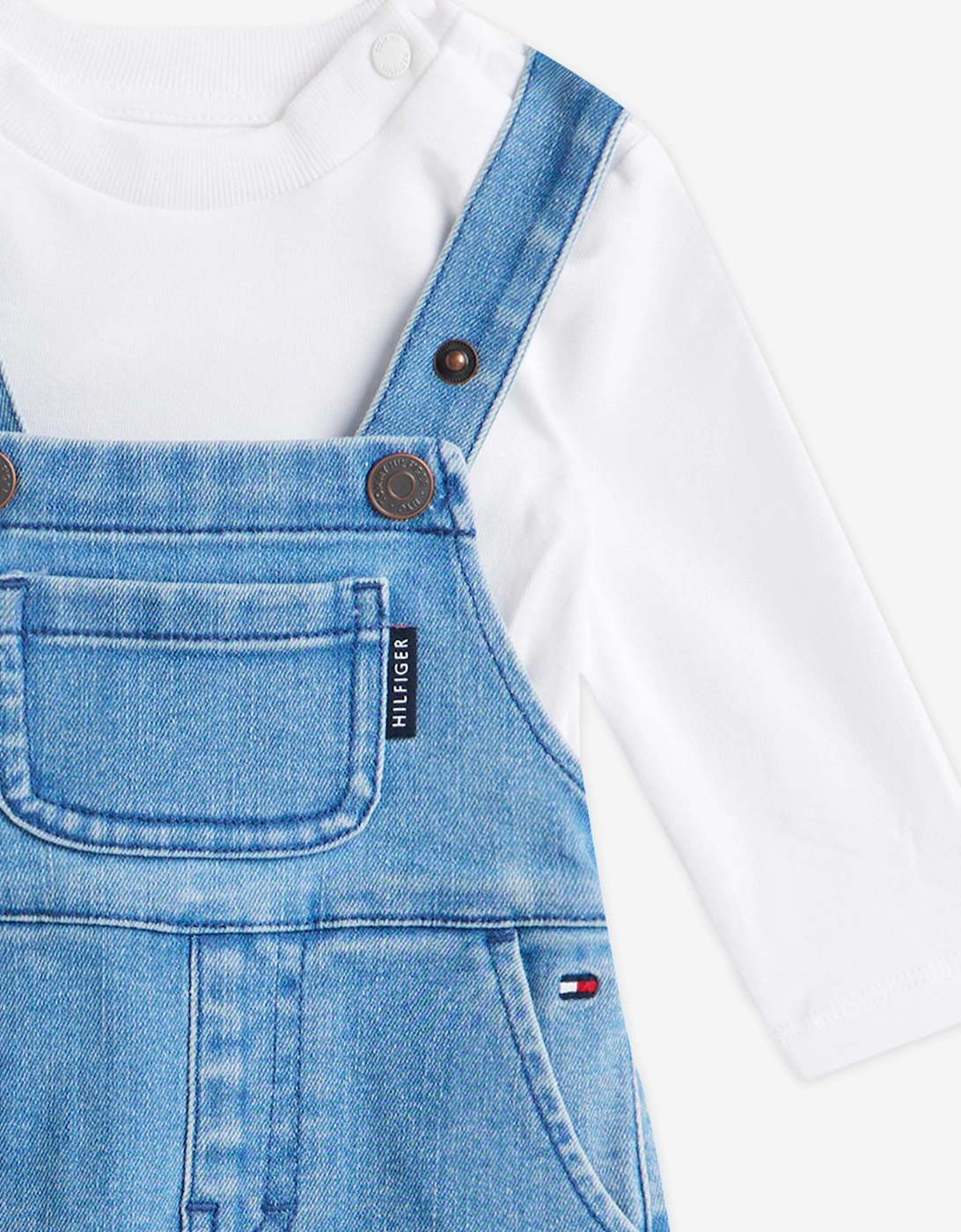 Baby Boys Denim Dungaree Set in Blue