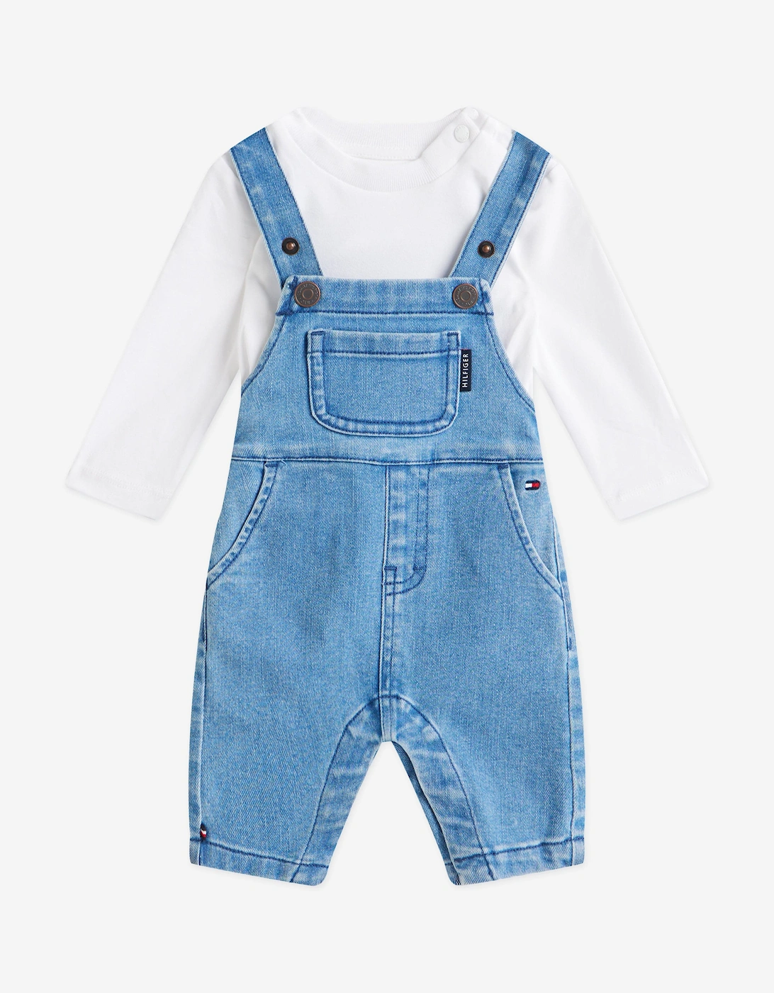 Baby Boys Denim Dungaree Set in Blue, 5 of 4