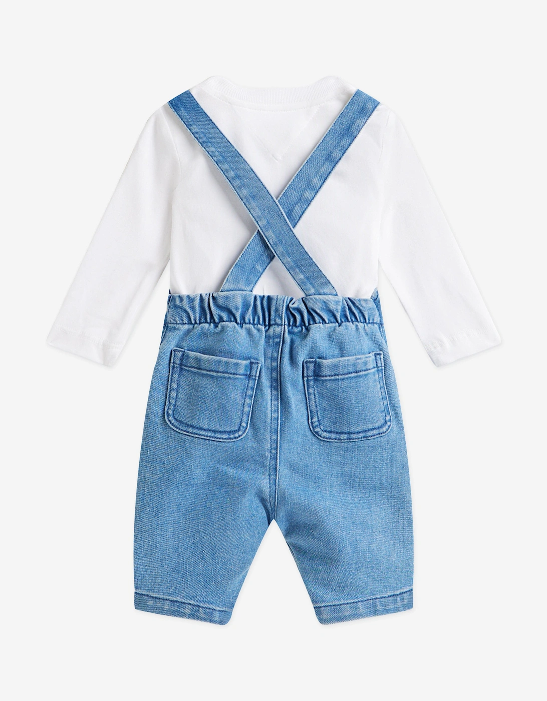Baby Boys Denim Dungaree Set in Blue
