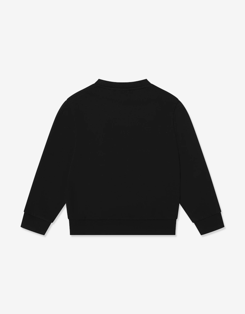 Emporio Armani Boys Train Logo Tape Sweatshirt in Black
