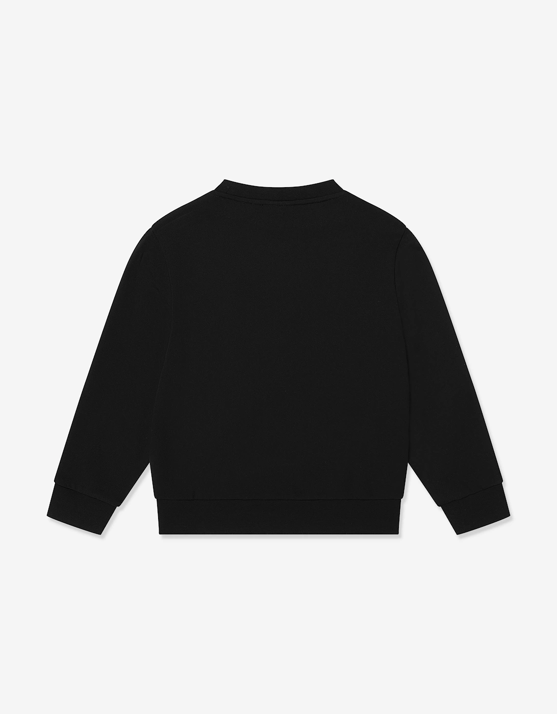 Emporio Armani Boys Train Logo Tape Sweatshirt in Black