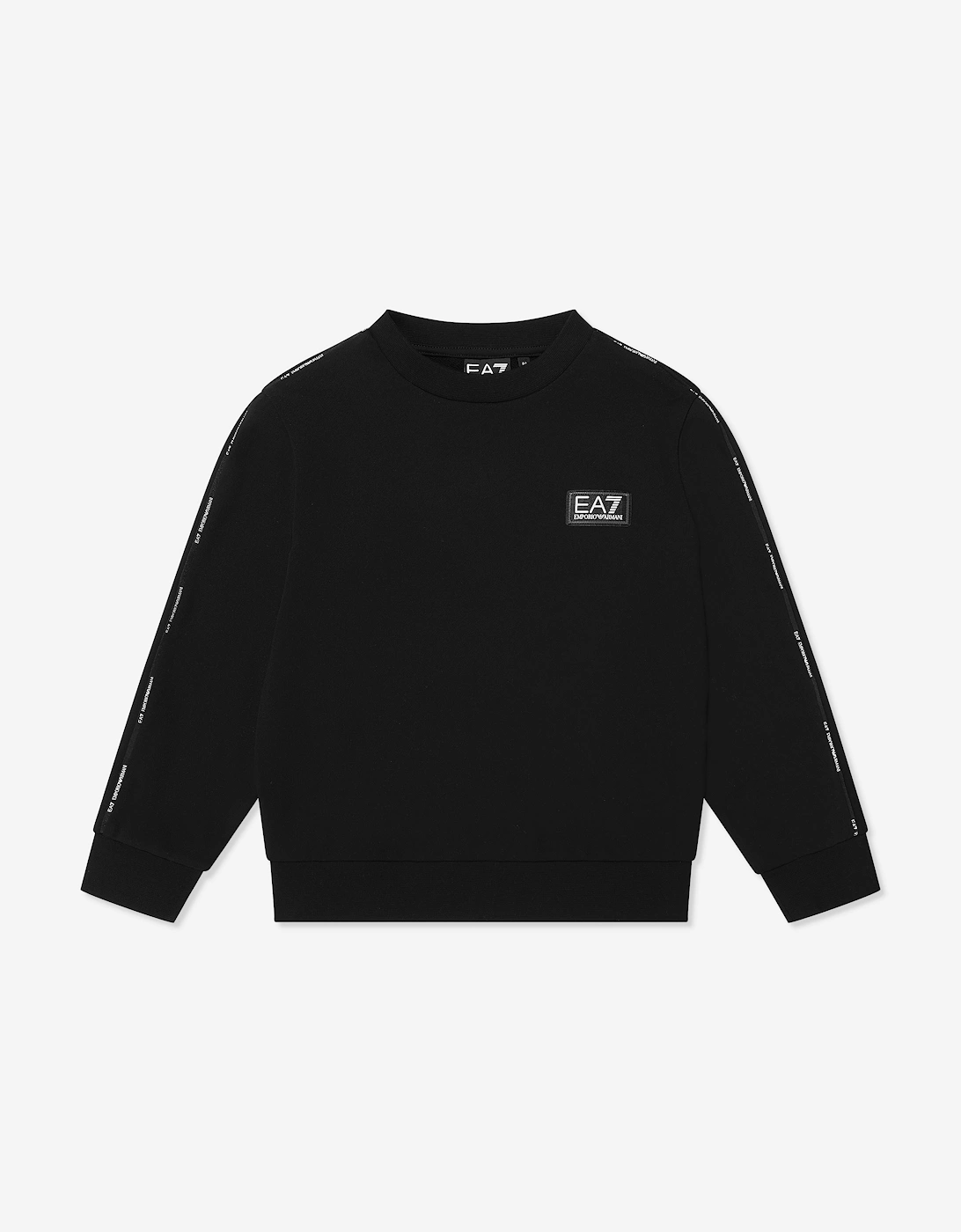 Emporio Armani Boys Train Logo Tape Sweatshirt in Black, 5 of 4