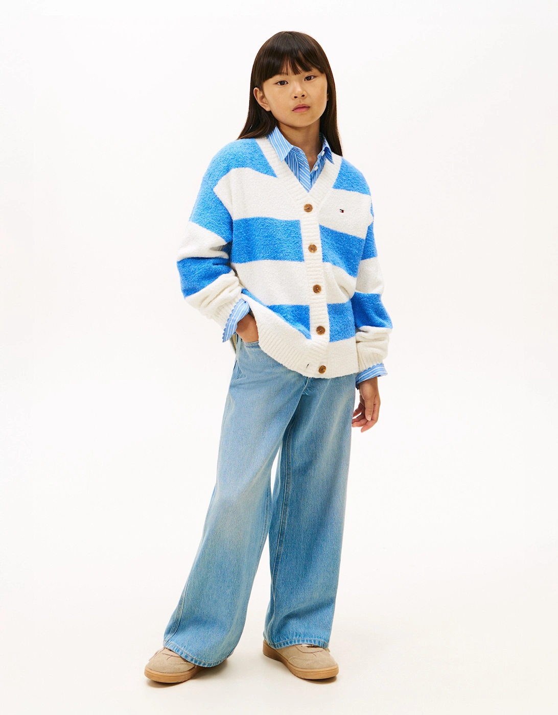 Girls Mabel Wide Leg Jeans in Blue