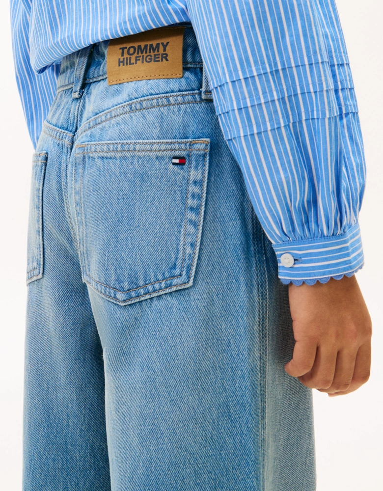 Girls Mabel Wide Leg Jeans in Blue